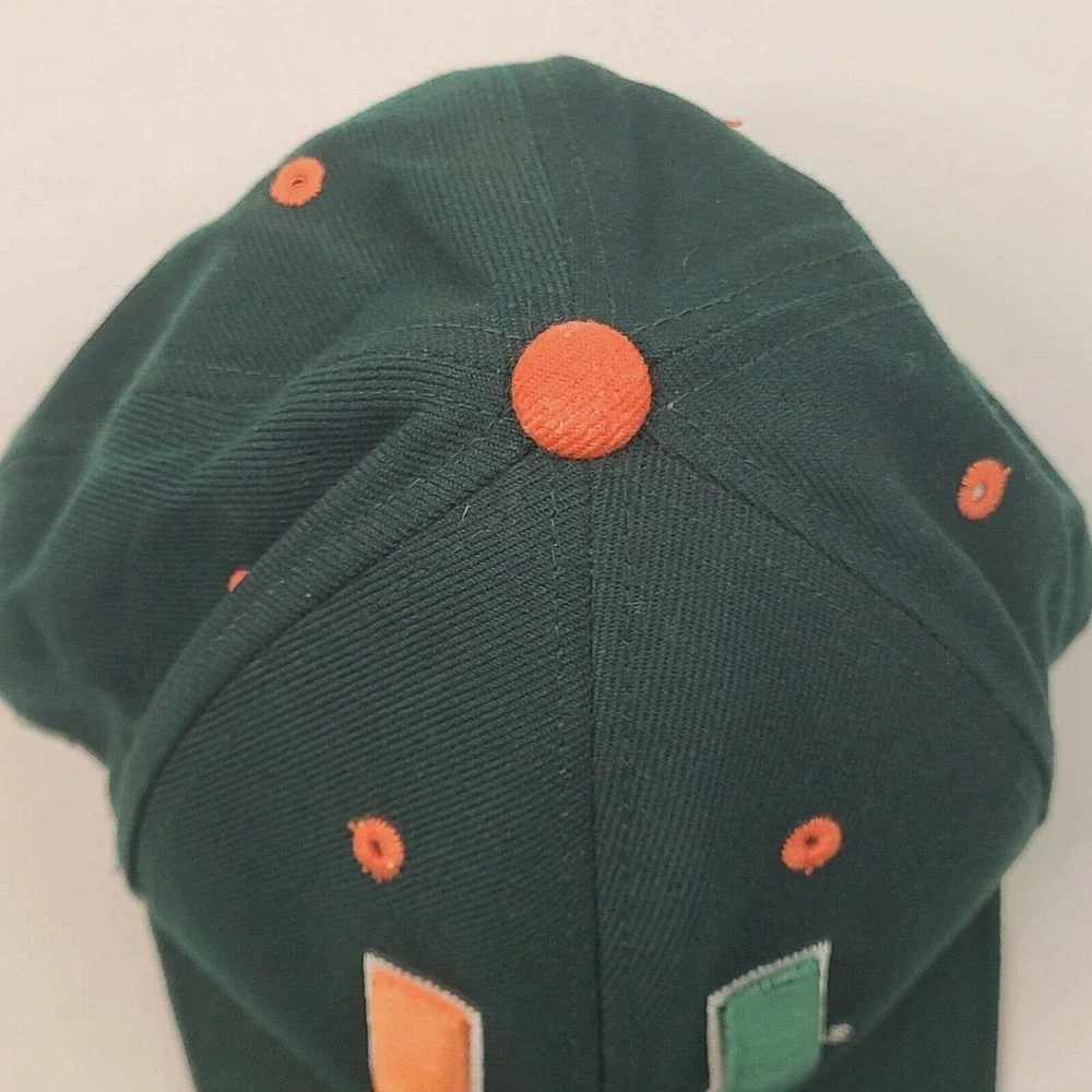 Miami Hurricanes Hat Size 6 7/8 NCAA Green Fitted Hat‎ Cap Just Sports Canes